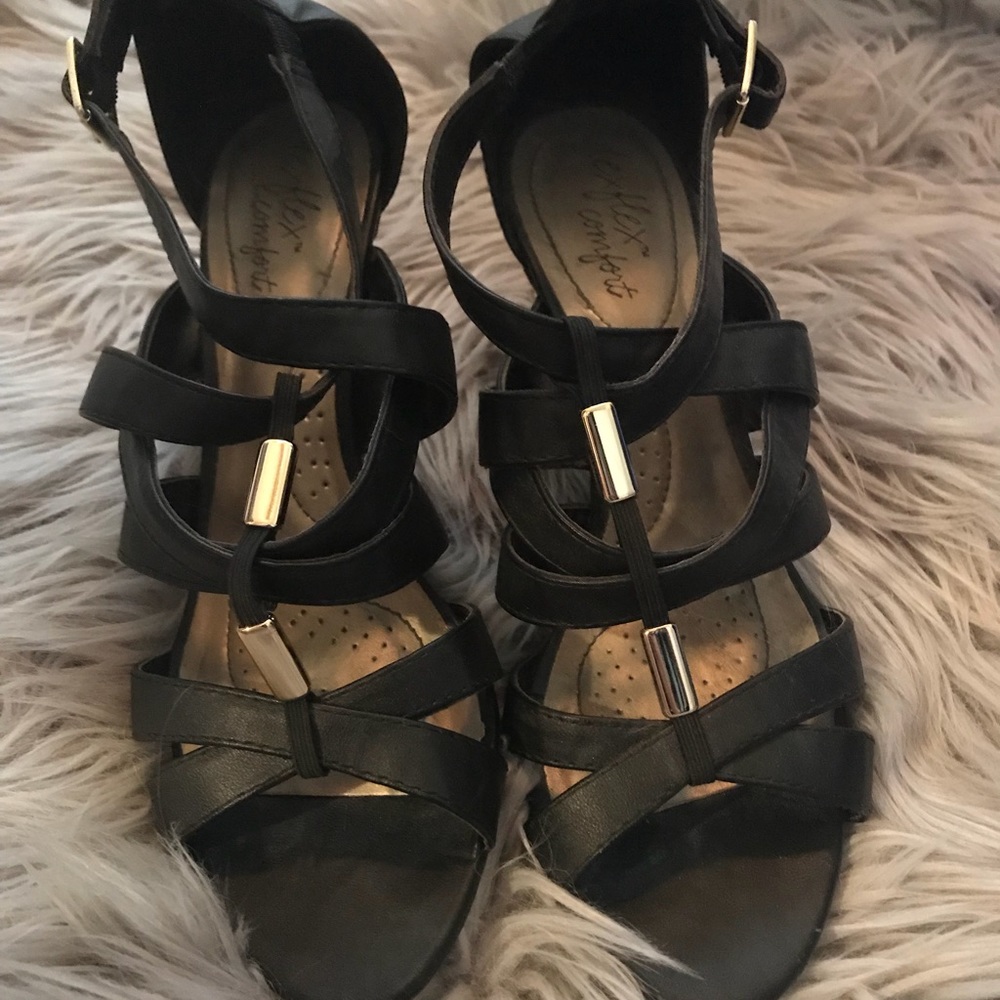 Black strappy heels